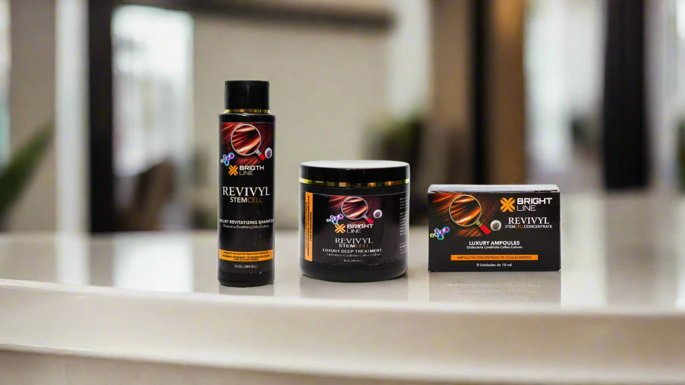 Shampoo, Deep Treatment, and Luxury Ampoules for Salon Use.